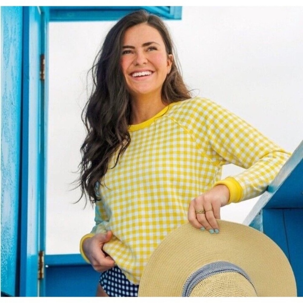 Draper James sweatshirt yellow gingham